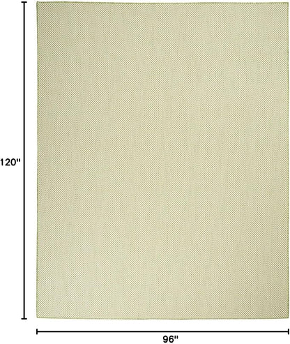 Nourison Home Courtyard Ivory Green 8' x 10' Area Rug - Easy Clean, Non Shedding, Bed Room, Living Room, Dining Room, Kitchen (8' x 10')