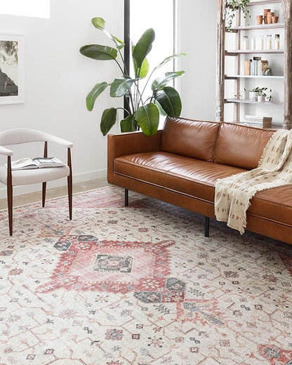 Loloi II Skye Collection SKY-02 Ivory/Berry 2'-3" x 3'-9" Accent Rug