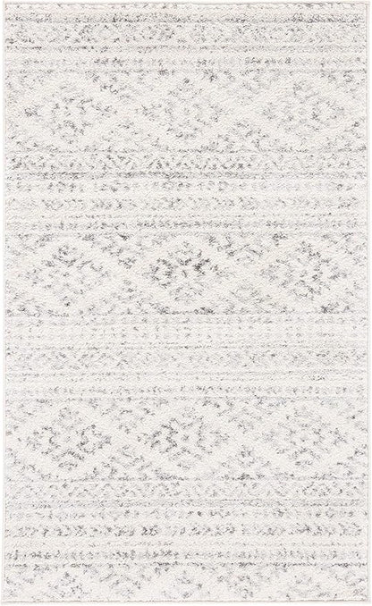 SAFAVIEH Tulum Collection Accent Rug - 2' x 4', Ivory & Grey, Moroccan Boho Tribal Design, Non-Shedding & Easy to Clean, Ideal for Front Door, Kitchen, Entryway, Foyer (TUL272A)