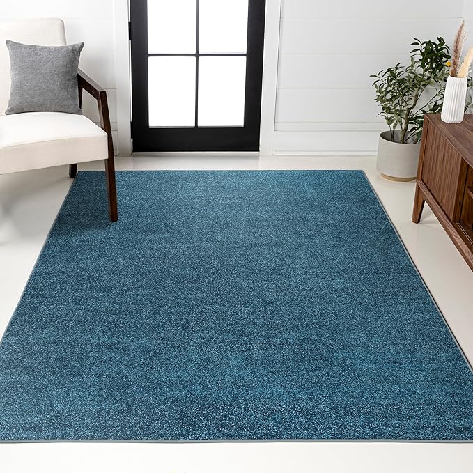 JONATHAN Y Haze Solid Low-Pile Turquoise Indoor Area Rug 3x5, Coastal,Bohemian,Minimalist,Classic, Easy-Cleaning for Living Room,Bedroom,Kitchen,Pet Friendly,Non-Shedding (SEU100H-3)
