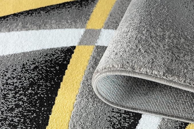 GLORY RUGS Area Rug Modern 8x10 Yellow Soft Contemporary Floor Carpet for Indoor Living Dining Room and Bedroom Area