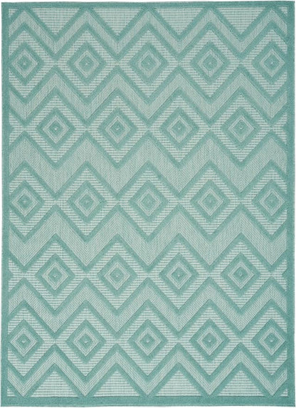 Nourison Home Versatile Aqua Teal 6' x 9' Area Rug - Easy Clean, Non Shedding, Bed Room, Living Room, Dining Room, Kitchen (6' x 9')