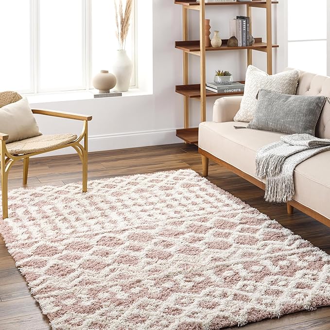 Livabliss Hapsburg Moroccan Shag Area Rug,5'3" x 7'3",Dusty Pink