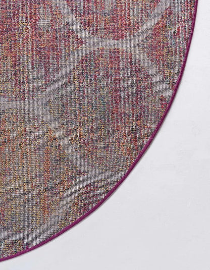 Rugs.com Lattice Frieze Collection Rug – 10' Round Multi Medium Rug Perfect for Kitchens, Dining Rooms