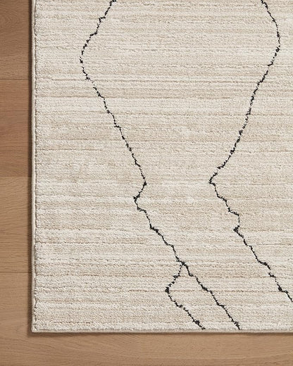 Loloi Darby Collection DAR-03 Sand/Charcoal 6'-7" x 9'-3" Area Rug