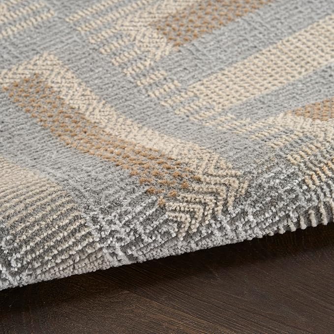Nourison Home Nordic Grey Multicolor 4' x 6' Scandinavian Area Rug - Easy Clean, Non Shedding, Bed Room, Living Room, Dining Room, Kitchen (4' x 6')