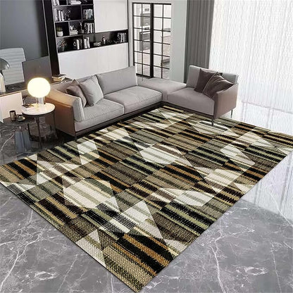 Large Living Room Area Rug 6x9ft,Modern Geometric Rugs, Multicolor Low Pile Farmhouse Carpet, Machine Washable & Non-Slip Non-Shedding for Classroom, Bedroom & Dorm