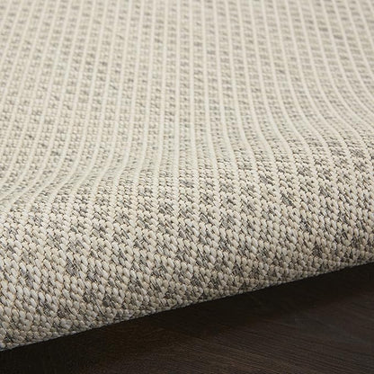Nourison Home Courtyard Ivory Silver 4' x Square Area Rug - Easy Clean, Non Shedding, Bed Room, Living Room, Dining Room, Kitchen (4' x Square)
