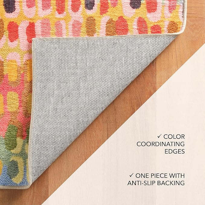 Dash and Albert Paint Chip Machine Washable Area Rug - 5' x 8' Multicolor - Geometric Accent Rug - Anti-Slip Backing, Lightweight, Machine Washable, High Traffic Areas Kitchen, Mudroom, Laundry Room