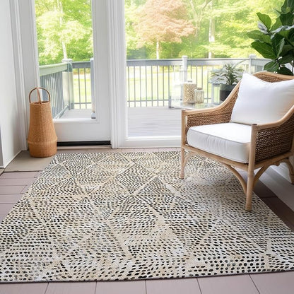 Addison Rugs Chantille ACN591 Beige 2'6" x 3'10" Indoor Outdoor Area Rug, Easy Clean, Machine Washable, Non Shedding, Bedroom, Living Room, Dining Room, Kitchen, Patio Rug