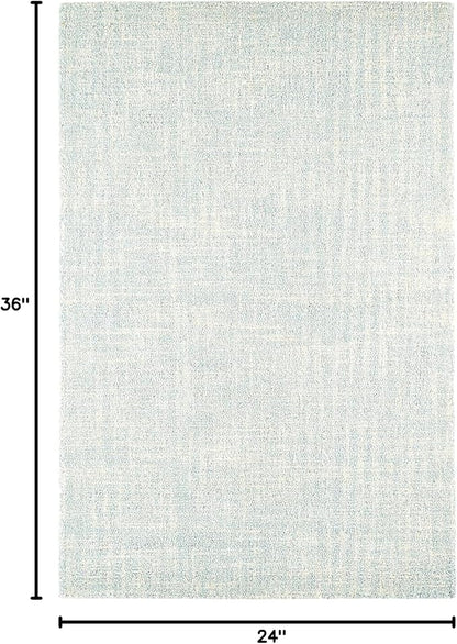 Dash and Albert Crosshatch Wool Area Rug - 2' x 3' Sky Blue Solid Hand Micro Hooked Accent Rug - Durable, High Traffic Areas Bedroom, Hallway, Stairs - Premium Luxury Hotel Quality Soft Breathable