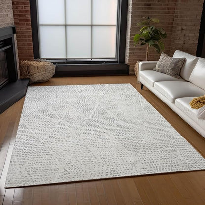 Addison Rugs Chantille ACN591 Silver 2'6" x 3'10" Indoor Outdoor Area Rug, Easy Clean, Machine Washable, Non Shedding, Bedroom, Living Room, Dining Room, Kitchen, Patio Rug