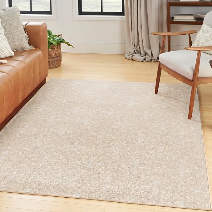 Nourison Home Nourison Essentials Ivory Beige 4' x 6' Area Rug - Easy Clean, Non Shedding, Bed Room, Living Room, Dining Room, Kitchen (4' x 6')