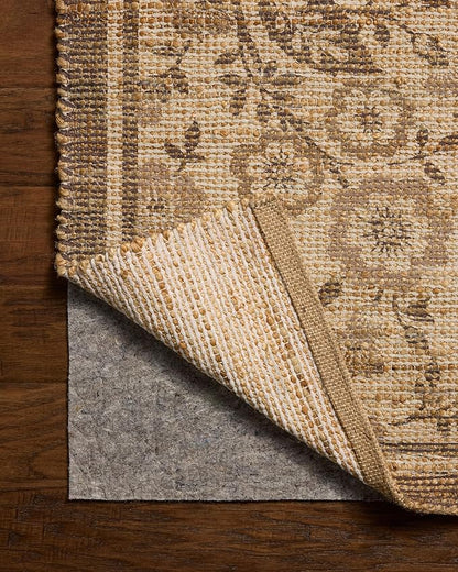 Loloi Chris Loves Julia Rue Collection RUE-03 Bark/Mocha 2'-3" x 3'-9" Accent Rug Jute Neutral Floral Living Room Bedroom Rug
