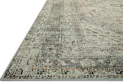 Loloi Magnolia Home by Joanna Gaines Sinclair Collection SIN-04 Natural/Sage 3'-6" x 5'-6", .25" Pile Height, Machine Washable, Accent Rug
