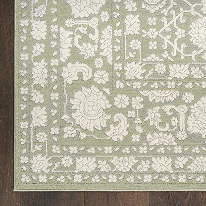 Nourison Home Grace Sage 5'3" x 7'3" Area Rug - Easy Clean, Non Shedding, Bed Room, Living Room, Dining Room, Kitchen (5' x 7')