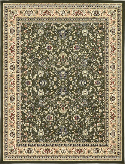 Unique Loom Sialk Hill Collection Area Rug - Washington (9' 10" x 13' 1" Rectangle Green/Hunter Green)