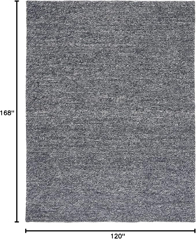 SAFAVIEH Area Rug 10x14 - Natura Collection - Large - Dark Grey, Handmade Wool Blend, Textured Design, Ideal for Living Room, Bedroom, Dining Space (NAT620H)
