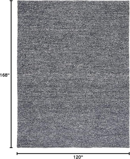 SAFAVIEH Area Rug 10x14 - Natura Collection - Large - Dark Grey, Handmade Wool Blend, Textured Design, Ideal for Living Room, Bedroom, Dining Space (NAT620H)