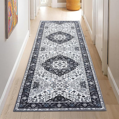 2x6 Area Rug,Boho Vintage Oriental Washable Rugs,Collapsible Area Rug for Bedroom, Entryway, Kitchen, Bathroom