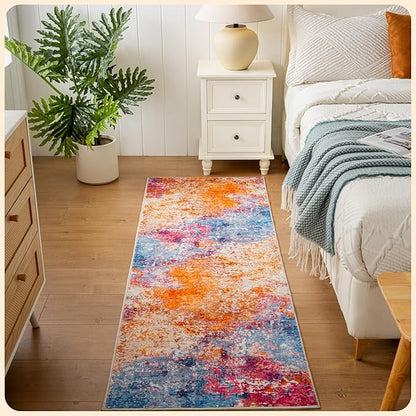 Istana Hallway Runner Rug 2x6 - Galaxy Kitchen Rugs Non Slip Washable -Silk's Soft Touch Carpet Runner - Stylish Rug for Home