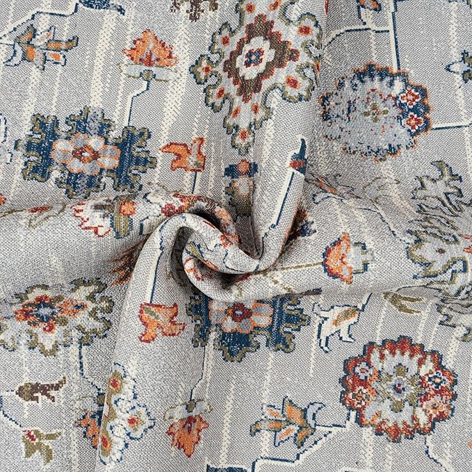 GLN Rugs Traditional Collection - Machine Washable Area Rug, Traditional Washable, Non Slip, Low Pile Chenille Rug, Living Room, Bedroom, Kitchen Rug (2'6" x 10' Pink/Blue/Multicolor)