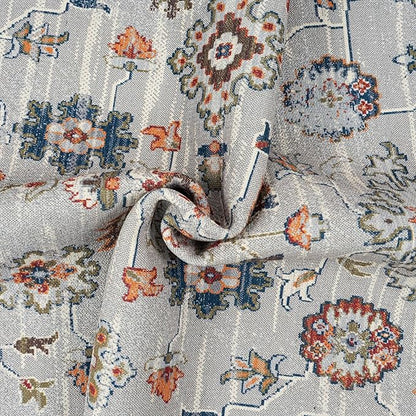 GLN Rugs Traditional Collection - Machine Washable Area Rug, Traditional Washable, Non Slip, Low Pile Chenille Rug, Living Room, Bedroom, Kitchen Rug (2'6" x 10' Pink/Blue/Multicolor)