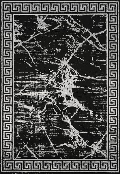 GLORY RUGS Area Rugs Marble 4x5 Black Gray Carpet Modern Abstract Rug Living Room Dining Bedroom Rug