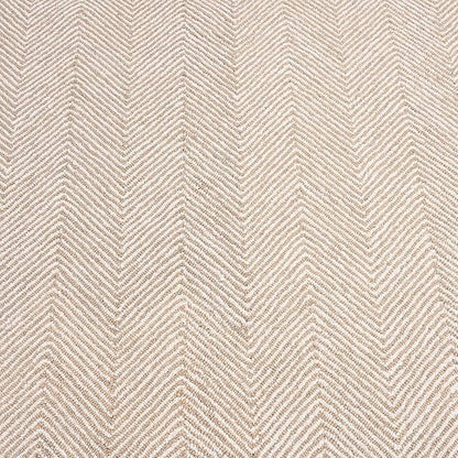 Modern Herringbone Chevron Collection Handcrafted Wool Area Rug - Durable, Zigzag Pattern, for High Traffic, Contemporary Design for Living Room, Bedroom, Dining Room Decor (Sand Beige, 8' x 8')