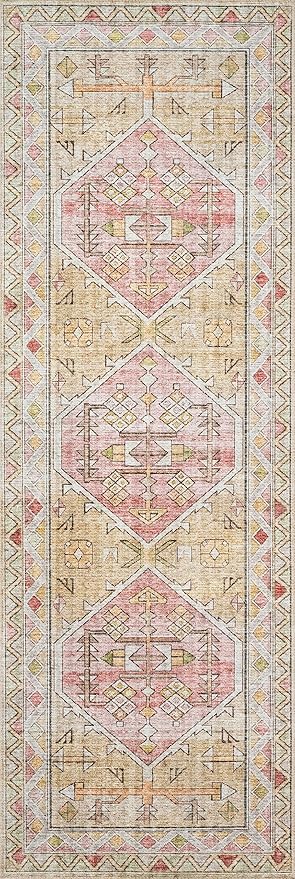 Loloi II Skye Collection SKY-04 Gold/Blush 5'-0" x 7'-6" Area Rug