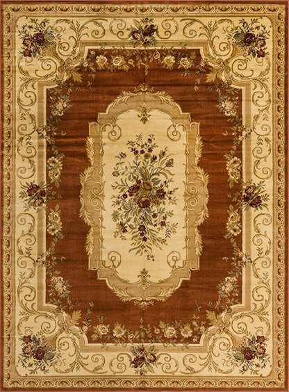 Rugs.com Chateau Collection Rug – 9' x 12' Brick Red Medium Rug Perfect for Living Rooms, Large Dining Rooms, Open Floorplans
