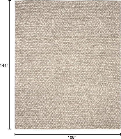 SAFAVIEH Area Rug 9x12 - Natura Collection - Large - Beige, Handmade Wool Blend, Textured Design, Ideal for Living Room, Bedroom, Dining Space (NAT620B)