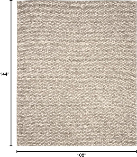 SAFAVIEH Area Rug 9x12 - Natura Collection - Large - Beige, Handmade Wool Blend, Textured Design, Ideal for Living Room, Bedroom, Dining Space (NAT620B)