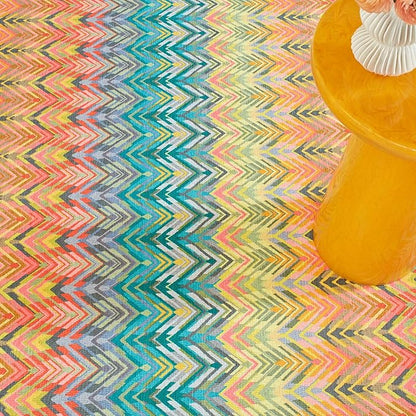 Dash & Albert Seneca Multi Machine Washable Rug, 6 X 9 Feet, Multi Graphic Pattern