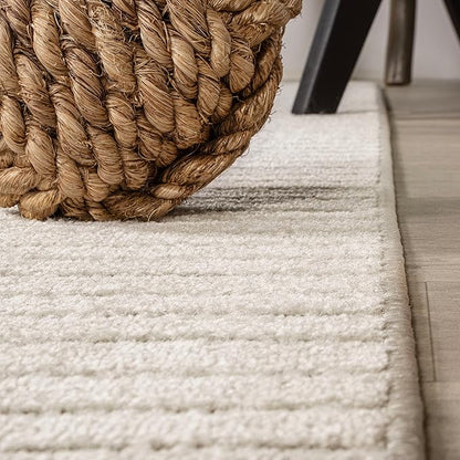 JONATHAN Y Hallie High-Low Curve Ivory/Cream Indoor/Outdoor Area Rug, 10x13, Minimalist, Pet Friendly, Non-Shedding, Stain Resistant, Hose-Washable for Backyard, Patio, Porch (SCN100B-13)