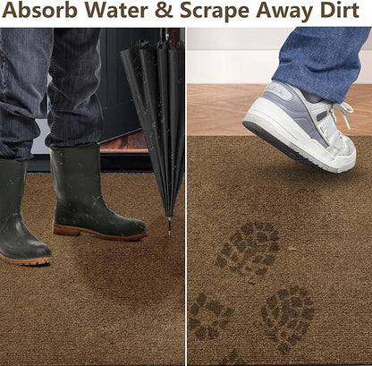 jxgzyy Extra Long Hallway Runner Rug, 3x16 Foot Commercial Carpet Runner, Non-Slip Entrance Floor Mat for Narrow Halls, Stairs, and Entryways, Coffee