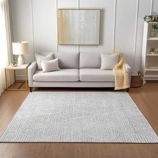Addison Rugs Chantille ACN591 Silver 8' x 10' Indoor Outdoor Area Rug, Easy Clean, Machine Washable, Non Shedding, Bedroom, Living Room, Dining Room, Kitchen, Patio Rug