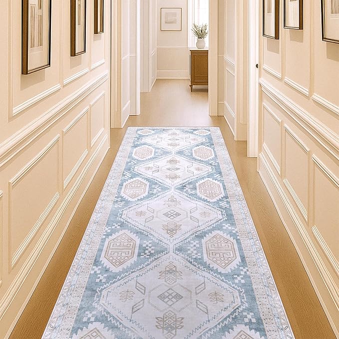 Washable Area Rug. Modern Farmhouse. Vintage. Turkish. Bohemian. Distressed. Oriental. Traditional. Rugs for Living Room. Dining. Bedroom. Office. Entryway. Foyer. (852CB, 2'5" x 4'9")