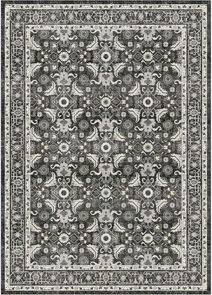 WITSHOCK Living Room Area Rugs 5x7: Soft Non-Slip Backing Washable Rugs Vintage Large Carpet for Bedroom Office Dining Room Kitchen Stain Resistant Home Decor Rug