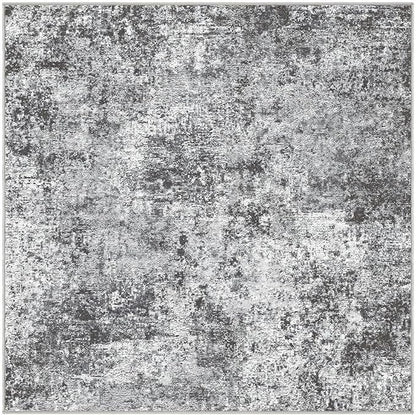 Square Area Rug Living Room Rugs - 8x8 Washable Large Soft Indoor Neutral Modern Abstract Low Pile Rug Carpet for Bedroom Dining Room Farmhouse Home Office - Grey
