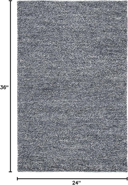 SAFAVIEH Natura Collection Accent Rug - 2' x 3', Dark Grey, Handmade Wool Blend, Textured Design, Ideal for Hallway, Bedroom, Foyer (NAT620H)