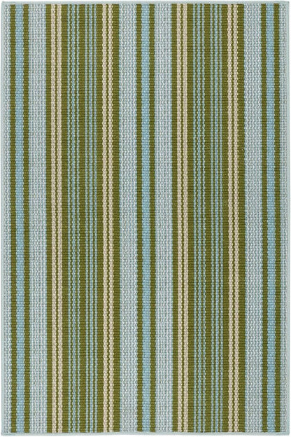 Dash and Albert Caravan Machine Washable Area Rug - 3' x 5' Multicolor Stripe Washable Accent Rug Durable, High Traffic Area Kitchen, Hallway, Bedroom, Stairs