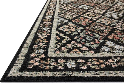 Loloi Rifle Paper Co. Laurel Collection LAU-04 Black/Multi 5'-3" x 7'-8" Area Rug