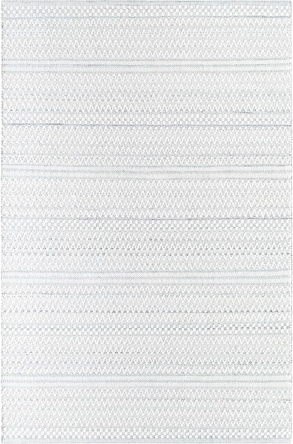 Mark&Day Wool Rugs, 5x8 Precious Solid and Border Cream/Charcoal Area Rug, Cream Grey Carpet for Living Room, Bedroom or Kitchen (5' x 7'6")