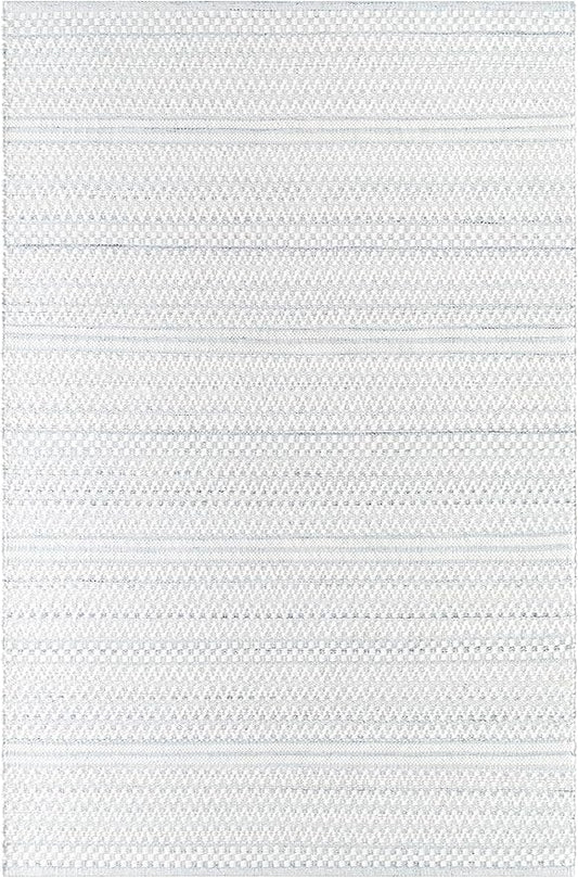 Mark&Day Wool Rugs, 5x8 Precious Solid and Border Cream/Charcoal Area Rug, Cream Grey Carpet for Living Room, Bedroom or Kitchen (5' x 7'6")