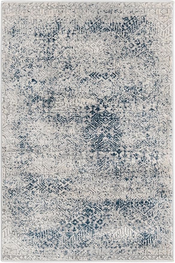 Unique Loom Finsbury Collection Area Rug - Sarah (2' x 3' 1" Rectangle, Blue/ Ivory)