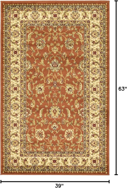 Unique Loom Voyage Collection Traditional Oriental Classic Intricate Design Area Rug (3' 3 x 5' 3 Rectangular, Terracotta/Ivory)