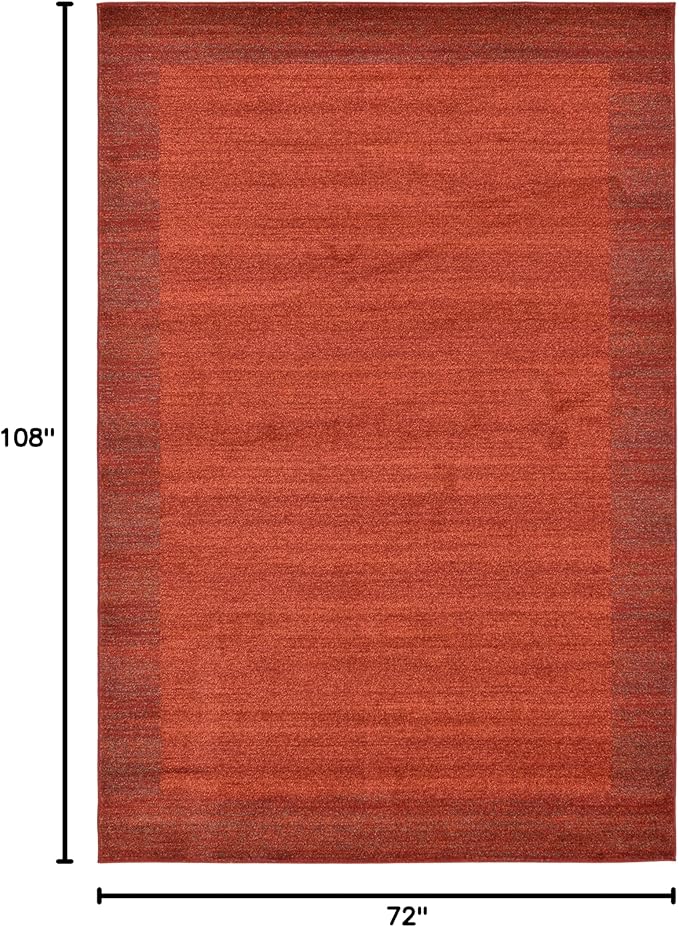 Rugs.com Angelica Collection Rug – 6' x 9' Terracotta Medium Rug Perfect for Bedrooms, Dining Rooms, Living Rooms