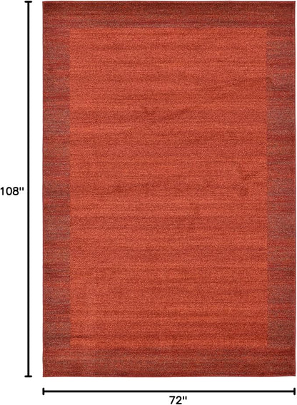 Rugs.com Angelica Collection Rug – 6' x 9' Terracotta Medium Rug Perfect for Bedrooms, Dining Rooms, Living Rooms
