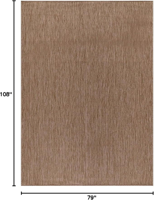 CAMILSON Outdoor Rug 6x9 Modern Area Rugs for Indoor and Outdoor Patios and Porches - Waterproof, Washable, Non-Shedding, Easy-to-Clean Outside Carpet (6 x 9, Solid - Jute)
